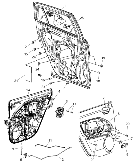 2010 Dodge Caliber Rear Door Latch Diagram for 4589650AC