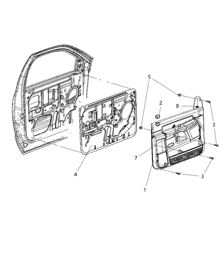 2008 Dodge Ram 5500 Front Door Trim Panel Diagram