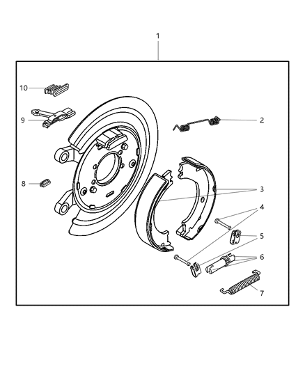 2002 Dodge Ram 3500 Quad & Club Cab Rear Disc Parking Brake Assembly Diagram