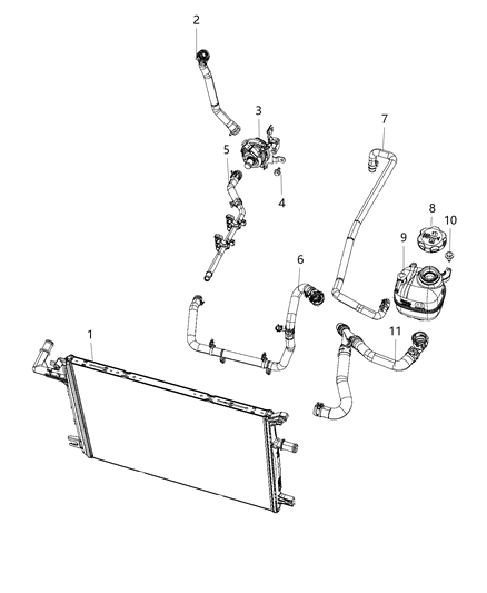 2019 Jeep Wrangler Hose-Radiator Inlet Diagram for 68312497AC