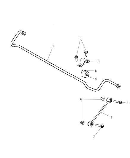 2012 Dodge Challenger Link-STABILIZER Bar Diagram for 4766866AA