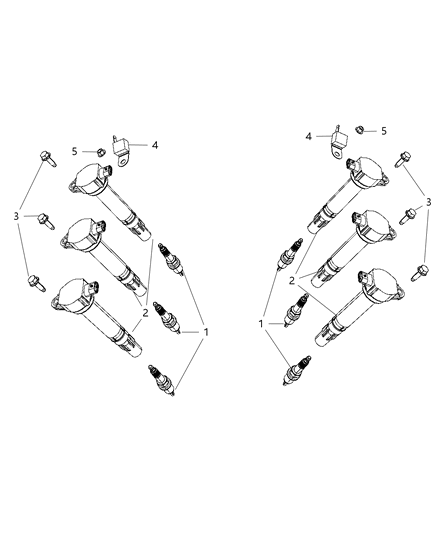 2010 Chrysler Sebring Spark Plugs & Ignition Coil Diagram 3