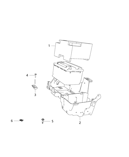 2019 Ram 2500 Tray And Support, Battery Diagram 1