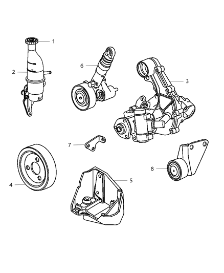 2007 Chrysler PT Cruiser Reservoir-Power Steering Pump Diagram for 5273593AB