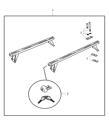 2006 Chrysler Pacifica Rack Kit - Roof Diagram