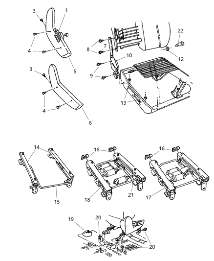 2004 Jeep Grand Cherokee Recliner & Adjuster Diagram