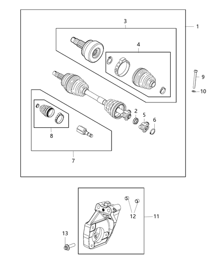 2018 Jeep Renegade Shafts, Axle Diagram 7