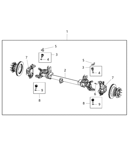 2019 Ram 4500 Axle Assembly, Front Diagram 1