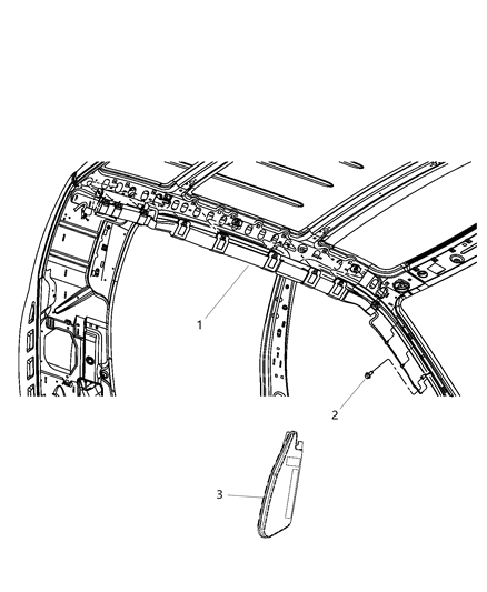 2016 Ram 2500 Side Curtain Air Bag Diagram for 68184325AH