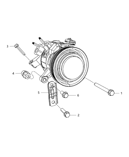 2009 Dodge Ram 1500 A/C Compressor Mounting Diagram 1