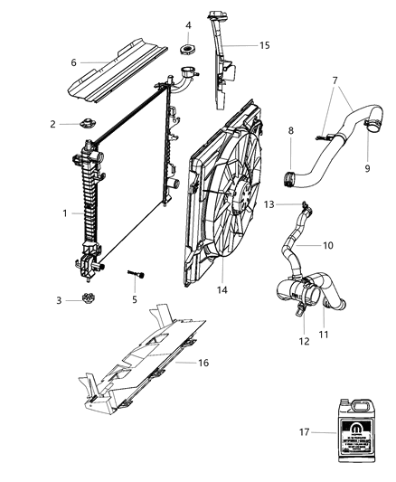 2011 Jeep Grand Cherokee Hose-Radiator Inlet Diagram for 55038028AD