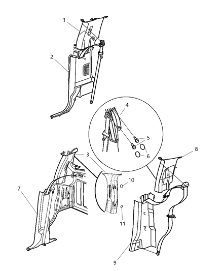 2006 Dodge Ram 3500 Quarter Trim Panel Diagram