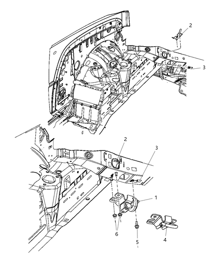 2008 Jeep Liberty Tow Hooks, Front Diagram