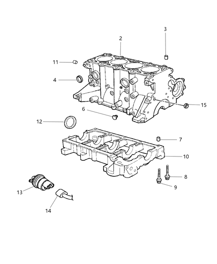 2002 Chrysler Sebring Heater-Engine Block Diagram for 5033157AA