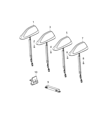 2021 Dodge Durango Antenna-Base Cable And Bracket Diagram for 68480558AA