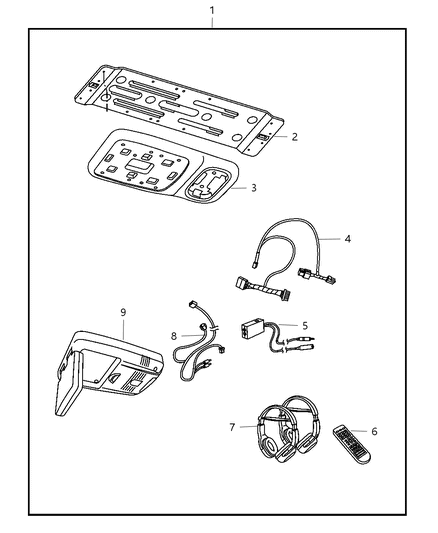 2007 Dodge Ram 2500 Media Sys-Monitor With Dvd Diagram for 82209879AC