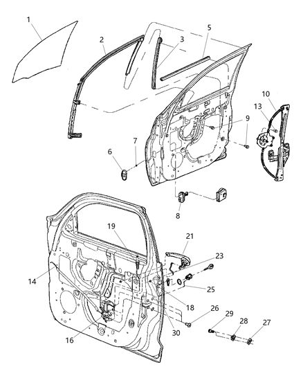 2005 Chrysler PT Cruiser Door, Front Diagram 2