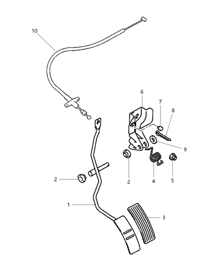 2000 Chrysler Sebring Throttle Controls & Pedal Diagram