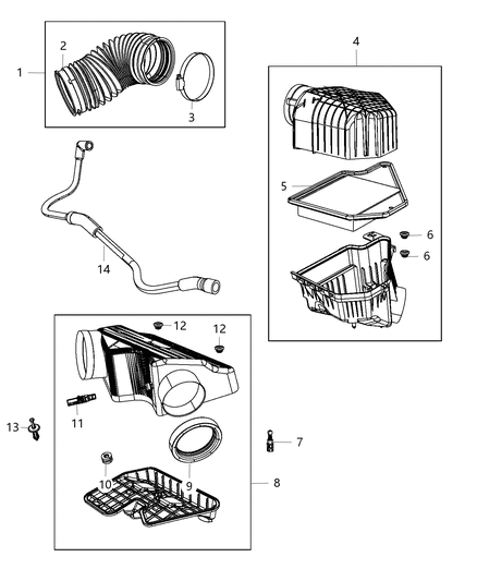 2012 Dodge Grand Caravan Air Cleaner Diagram 2