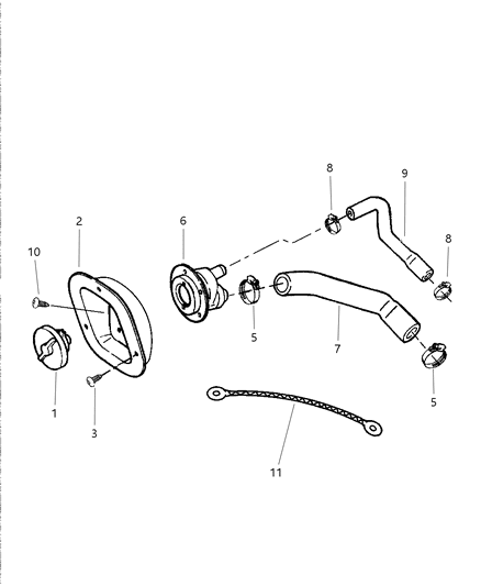 2000 Jeep Wrangler Cap-Fuel Filler Diagram for 52127863AB