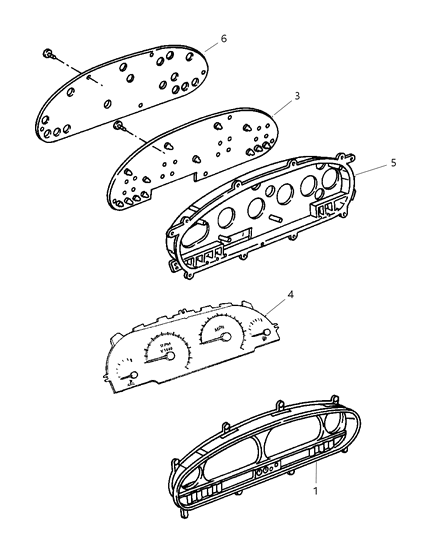 1999 Dodge Caravan Cluster, Instrument Panel Diagram