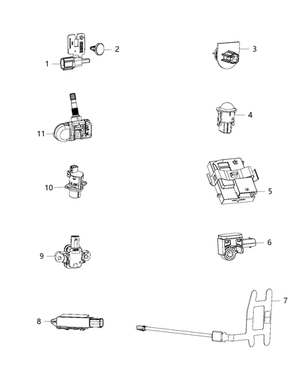 2016 Dodge Challenger Sensors - Body Diagram