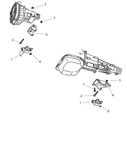 2000 Dodge Dakota Mounting - Engine Rear Diagram