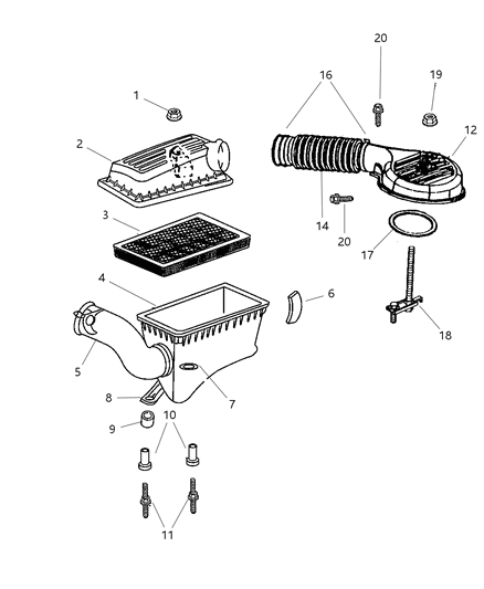 2002 Dodge Dakota Air Cleaner Diagram 2