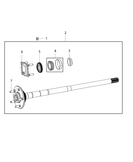 2020 Jeep Gladiator Axle Shafts, Rear Diagram