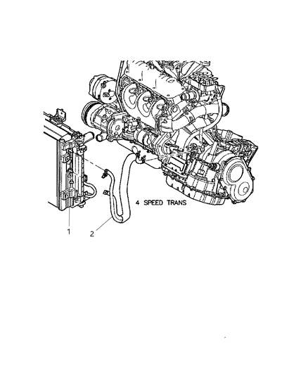 2004 Dodge Grand Caravan Transmission Oil Cooler & Lines Diagram