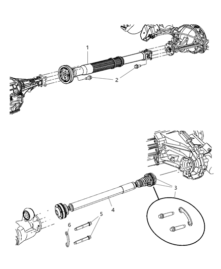 2007 Jeep Commander Rear Drive Shaft Diagram for 52853433AB