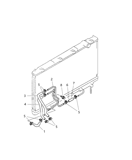 1998 Chrysler Sebring Cooler, Transmission & Lines Diagram