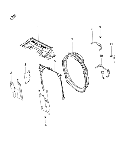 2017 Ram 2500 Radiator Seals, Shields, Baffles, And Shrouds Diagram 1