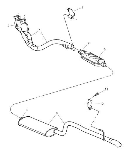 2002 Jeep Grand Cherokee Hanger-Exhaust Diagram for 52101017AC