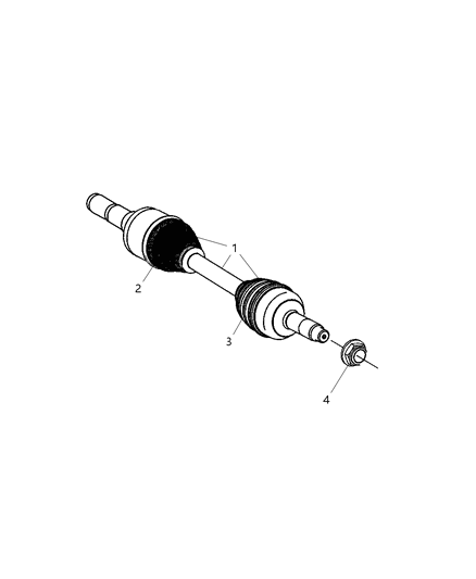 2008 Jeep Liberty Axle Shaft Front Left Diagram for R5189279AA