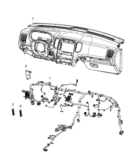 2020 Dodge Durango Instrument Panel Diagram for 68381228AD