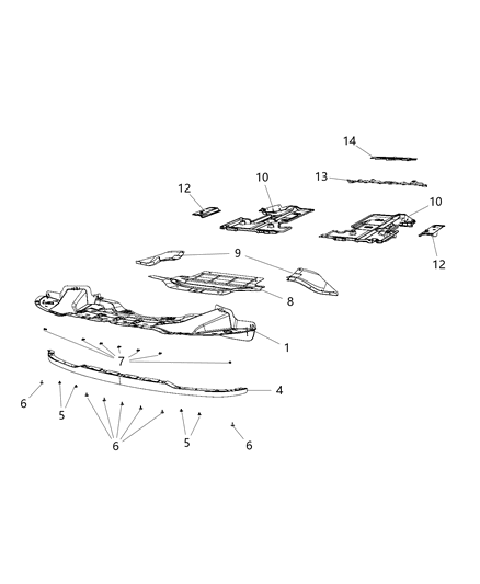 2015 Dodge Charger Underbody Shields Diagram