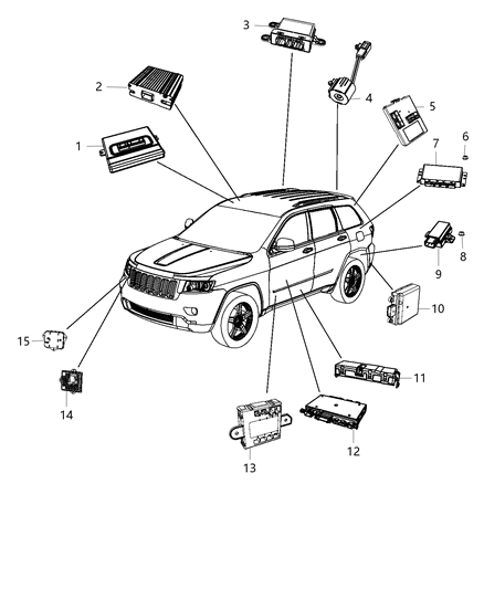 2015 Jeep Grand Cherokee Module-Parking Assist Diagram for 68141530AF
