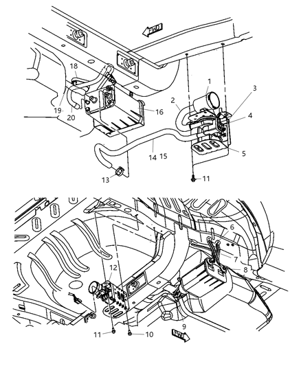 2005 Dodge Neon Hose-Leak Detection Pump To FILT Diagram for 4891048AE