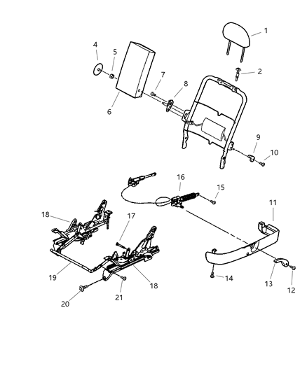 2001 Dodge Intrepid Seats Attaching Parts Manual Seat Diagram