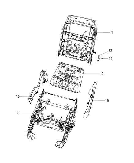 2014 Chrysler 200 Driver Seat - Power Diagram 2