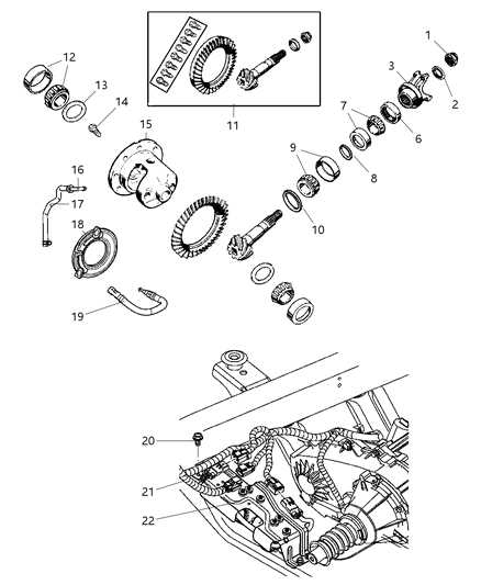 2004 Jeep Wrangler Differential - Front Axle Diagram 1