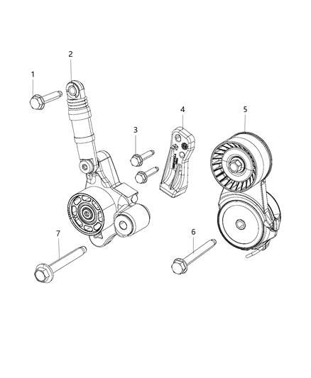 2019 Ram 1500 TENSIONER-Belt Diagram for 5281543AB