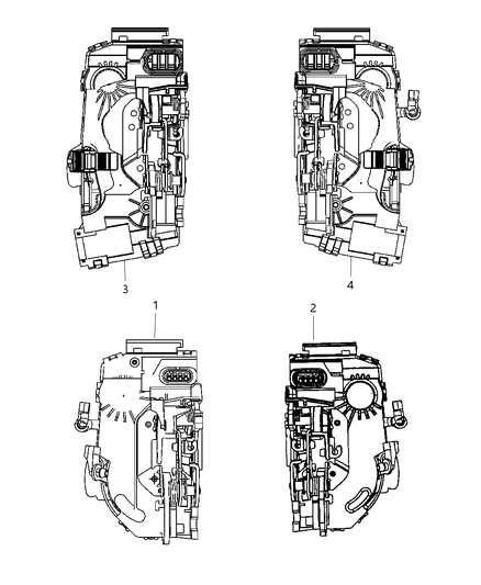 2011 Dodge Caliber Front Door Latch & Clips Diagram