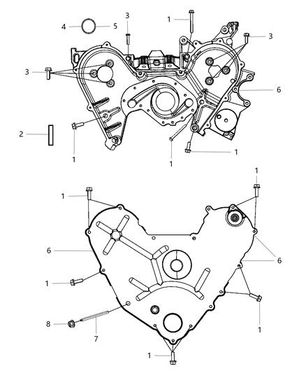 2010 Dodge Nitro Cover-Timing Case Diagram for 4892265AC