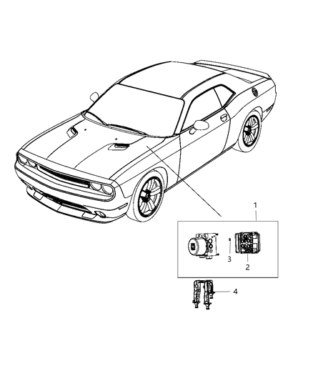 2011 Dodge Challenger Anti-Lock Brake System Module Diagram for 68089524AA