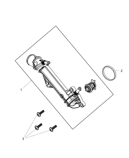 2018 Jeep Cherokee Thermostat & Related Parts Diagram 1