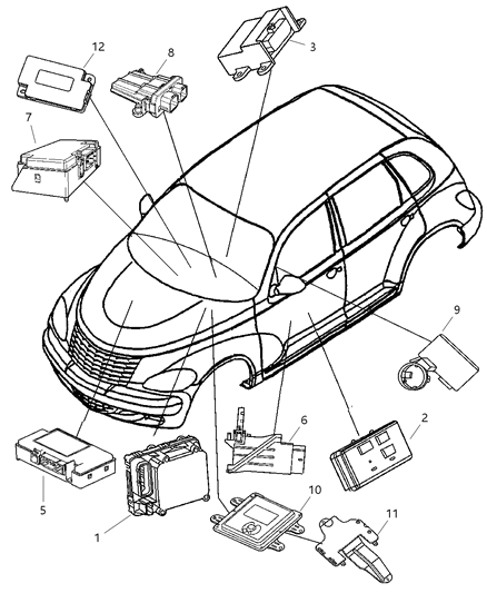 2006 Chrysler PT Cruiser OCCUPANT Restraint Module Diagram for 4714682AD