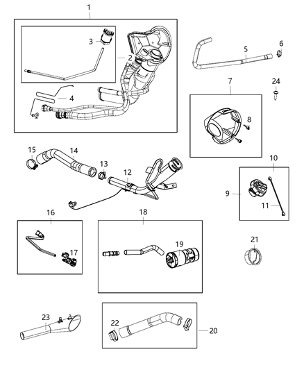 2014 Ram 1500 Hose-Fuel Filler Vent Diagram for 68189417AB