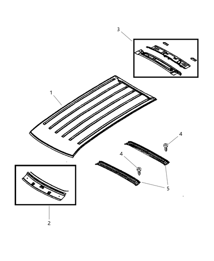 2004 Jeep Grand Cherokee Header-Panel Diagram for 55135523AG